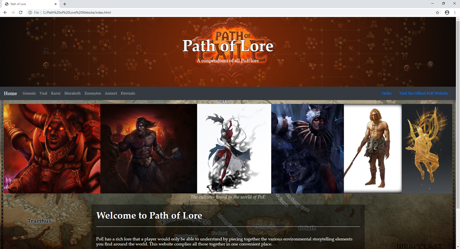 PoE Lore Website